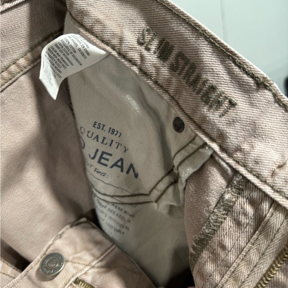 Men American Eagle slim straight fit beige denim size 34x32 jeans - Picture 3 of 8